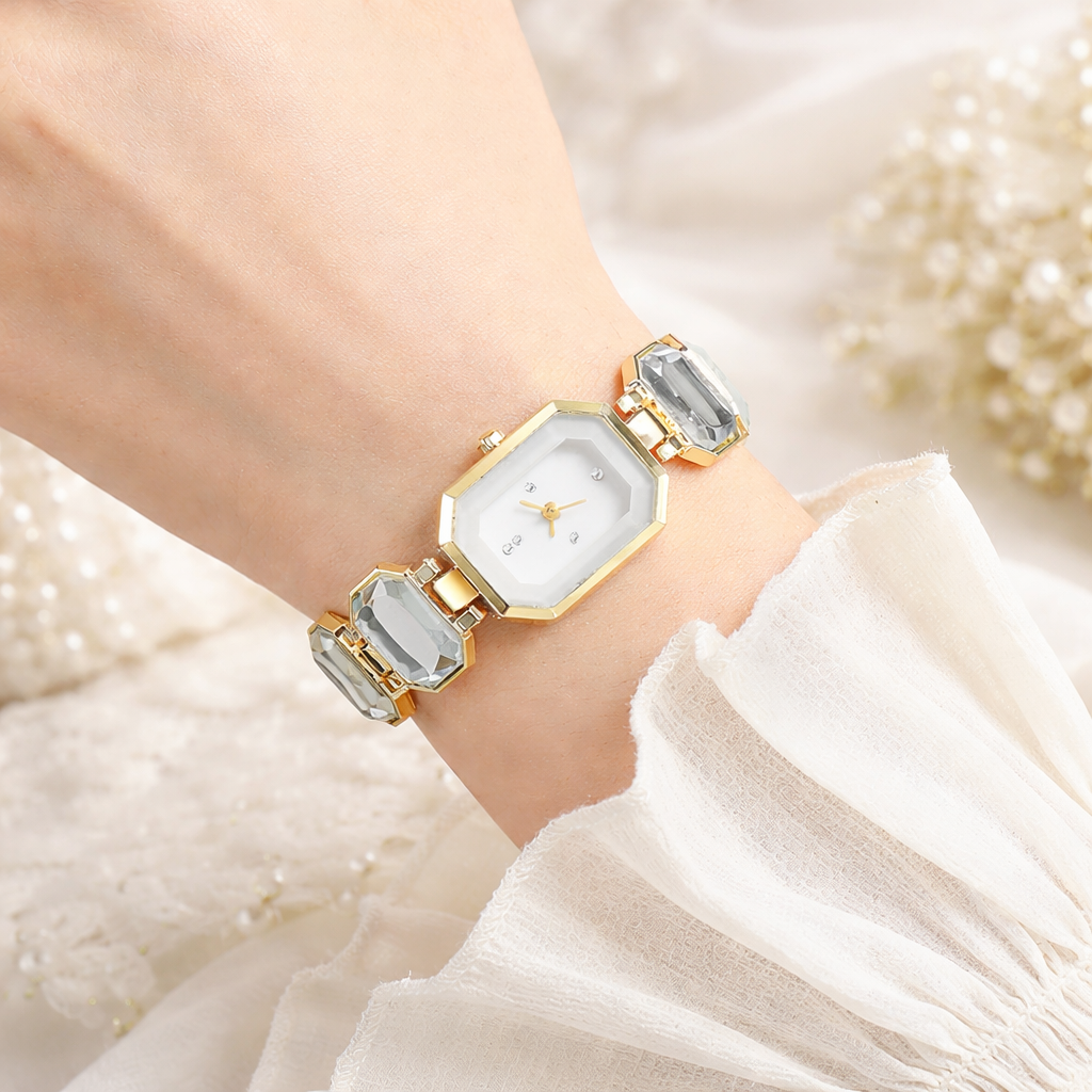 Elegant Gemstone Bracelet Watch for Women – Luxury Jewelry Style