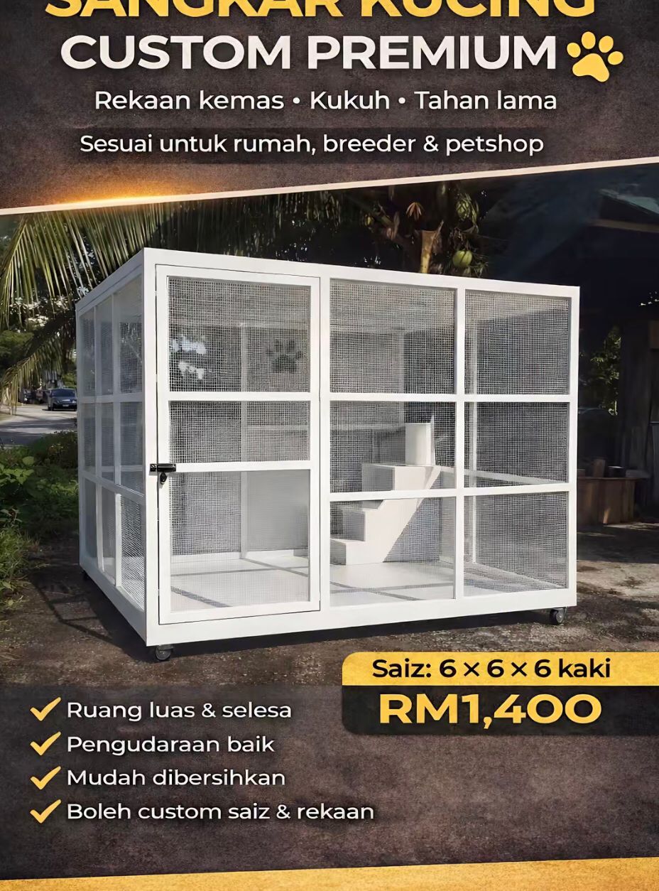Sangkar Kucing Custom Premium