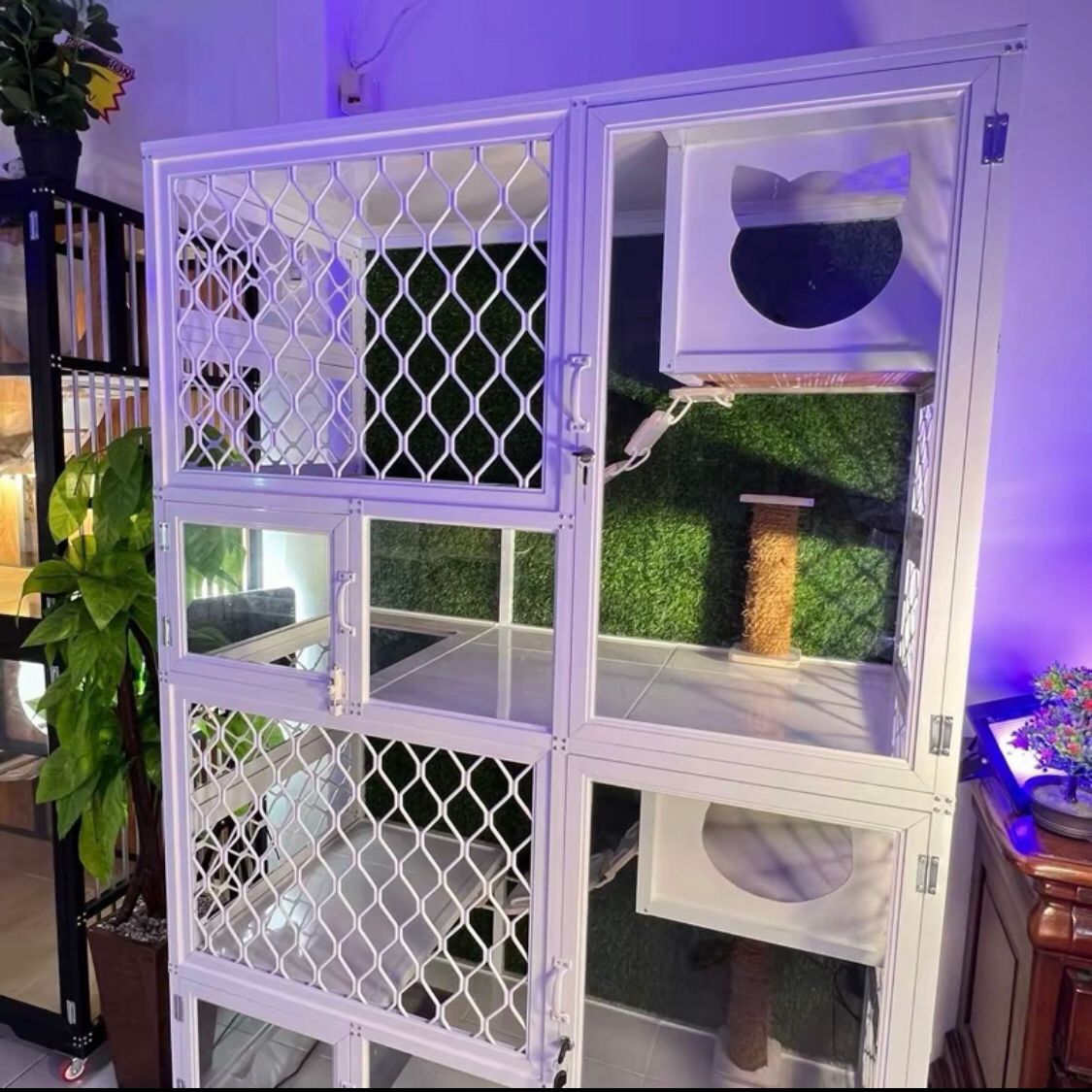 Sangkar kucing Rak Display Besi Lipat