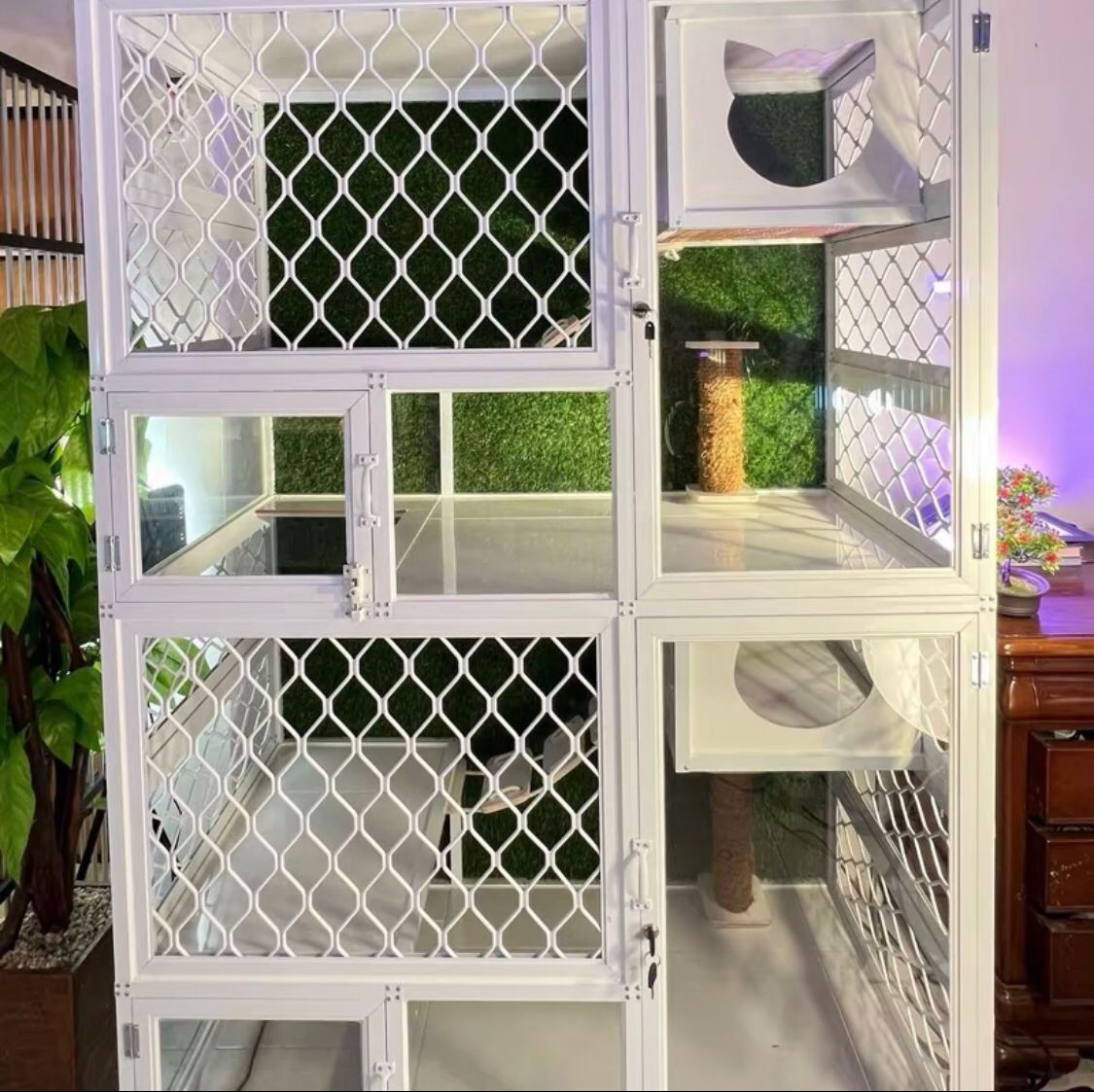 Sangkar kucing Rak Display Besi Lipat