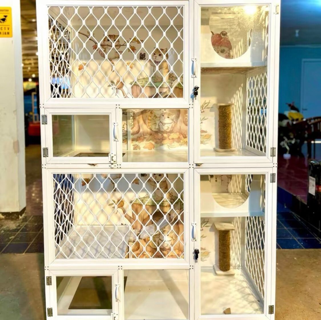 Sangkar kucing Rak Display Besi Lipat