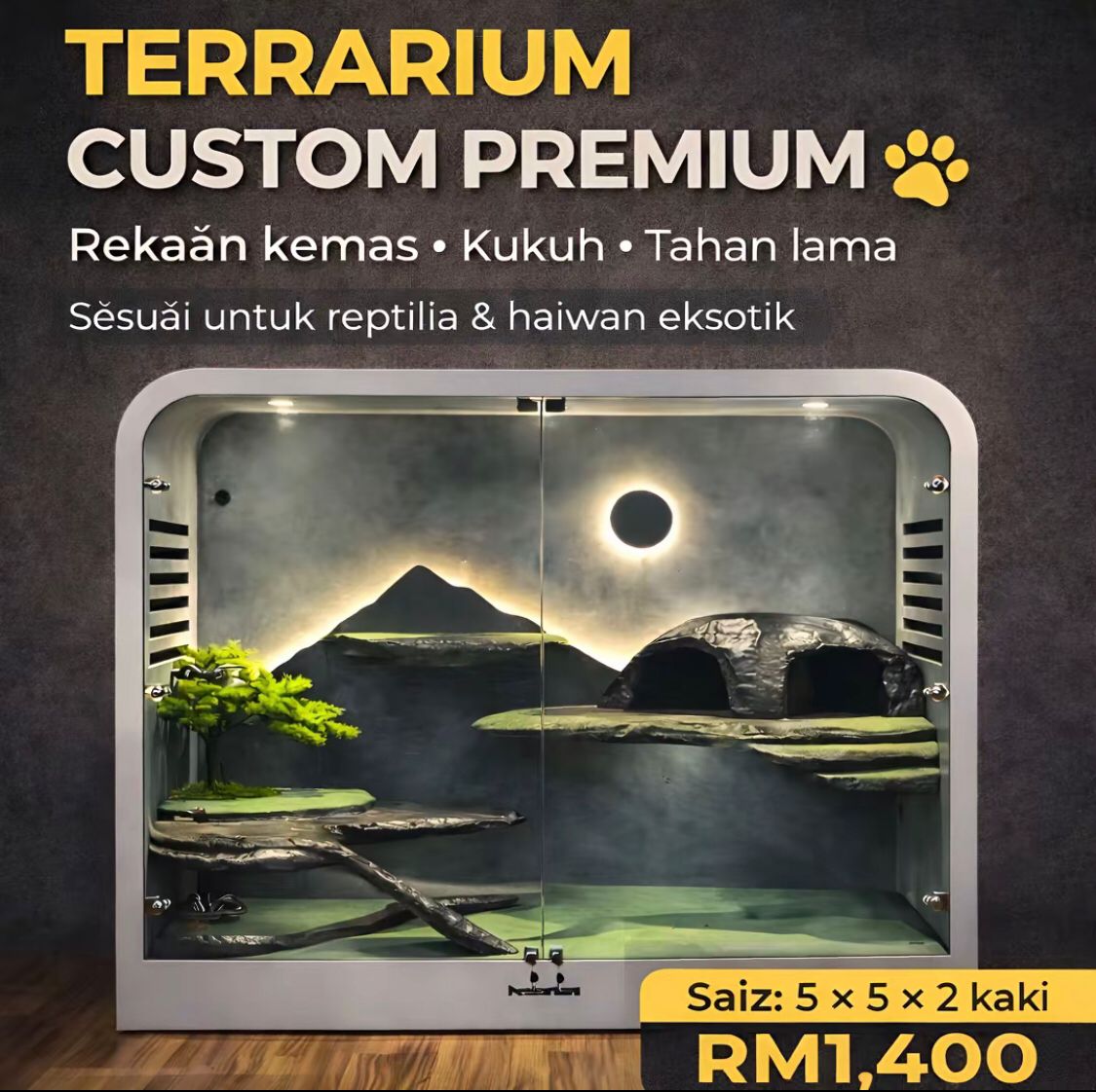 Sangkar kucing Terrarium Custom Premium