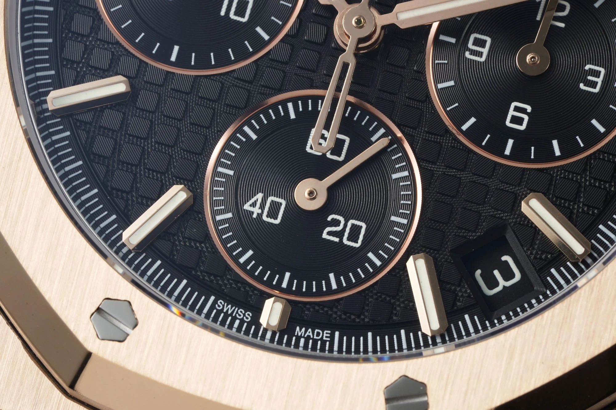 AP Royal Oak Chrono 26240 RG DDF 1:1 Best Edition Black Dial on Black Leather Strap DD4401 Super Clone Weight (SW Dial)