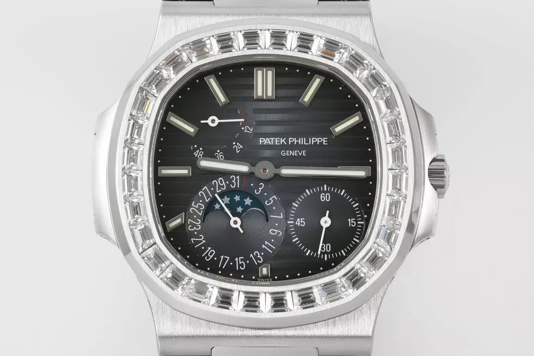 Patek Philippe Nautilus 5712 SS PPF 1:1 Best Edition Blue Dial Diamonds Bezel A240 Super Clone V3