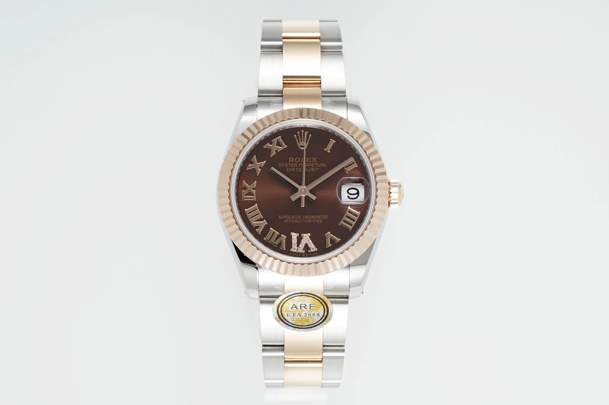 Rolex Date Just 31 278271 ARF 1:1 Best Edition 904L Steel Brown Roman Dial on SS/RG Oyster Bracelet