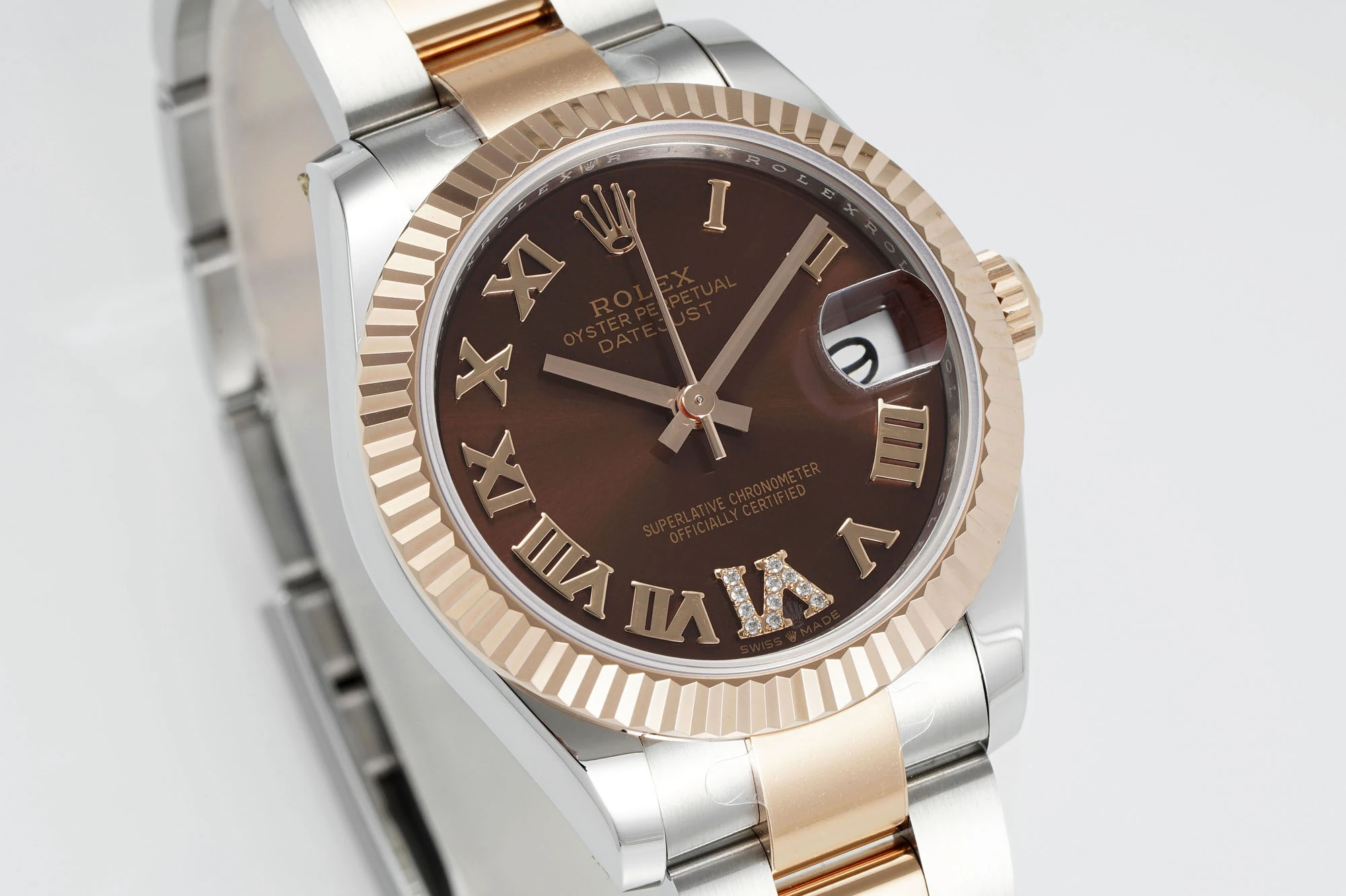 Rolex Date Just 31 278271 ARF 1:1 Best Edition 904L Steel Brown Roman Dial on SS/RG Oyster Bracelet