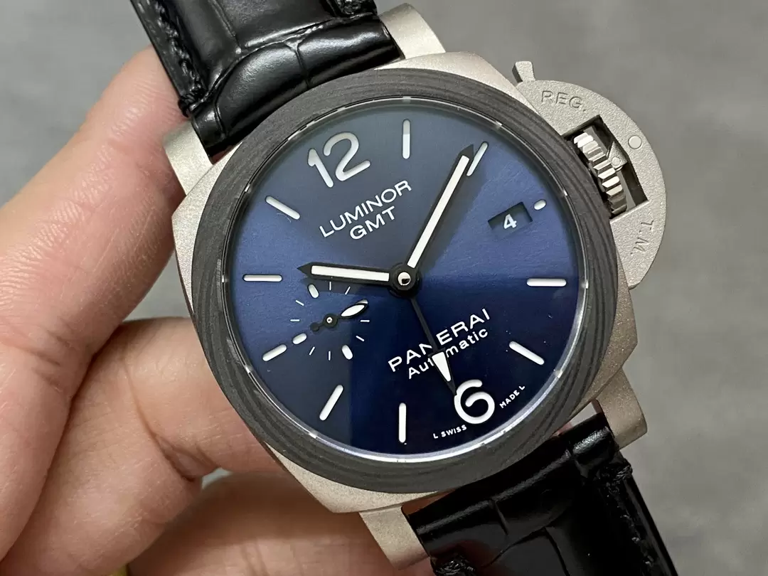 Panerai PAM1279 X Luminor GMT 42mm Titanium VSF 1:1 Best Edition Blue Dial on Black Leather Strap P.9011 Super Clone
