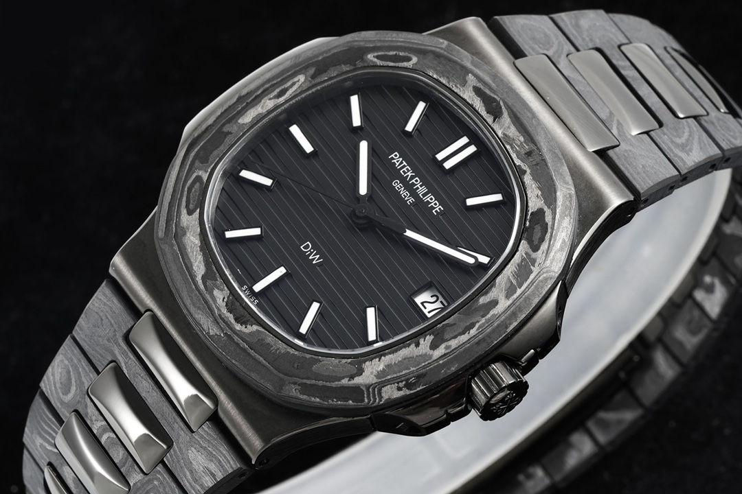 Patek Philippe Nautilus 5711 DIW Best Edition Black Textured Dial on carbon fiber Bracelet A324