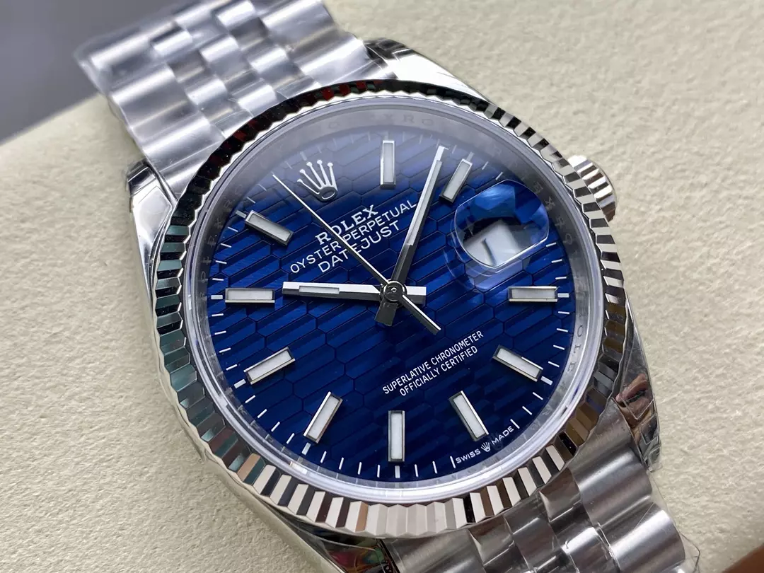 Rolex DateJust 36 SS 126234 VSF 1:1 Best Edition 904L Steel Blue Textured Dial on Jubilee Bracelet VS3235