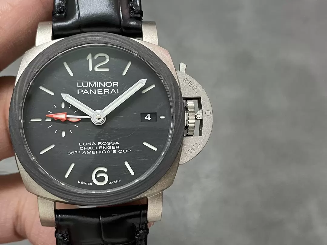 Panerai PAM1096 W Luminor GMT 42mm Titanium VSF 1:1 Best Edition Black Dial on Black Leather Strap P.9011 Super Clone