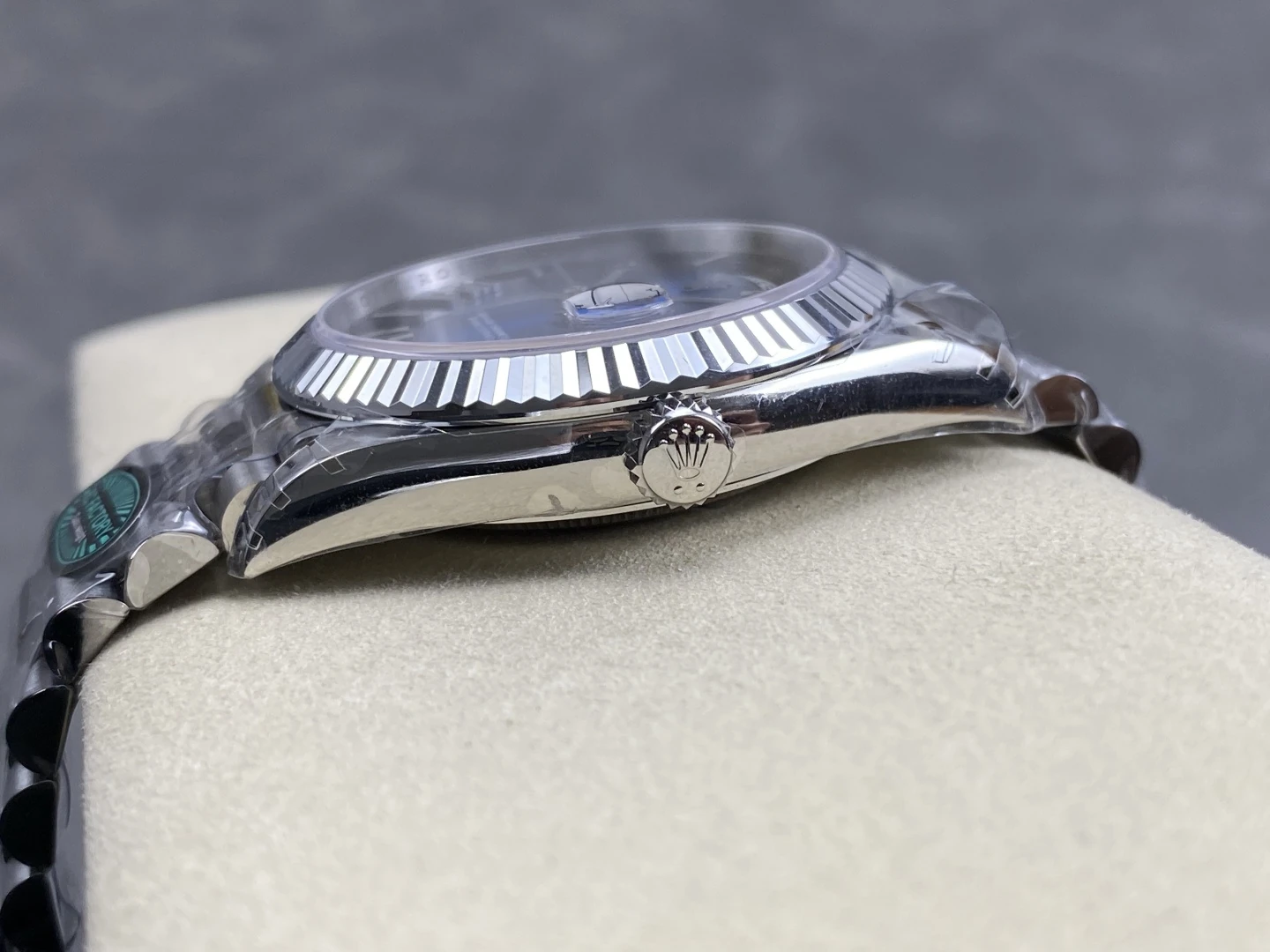 Rolex Day Date 40 SS 228236 RCF 1:1 Best Edition White Gradient Blue Roman Dial on President Bracelet VR3255 (211g)