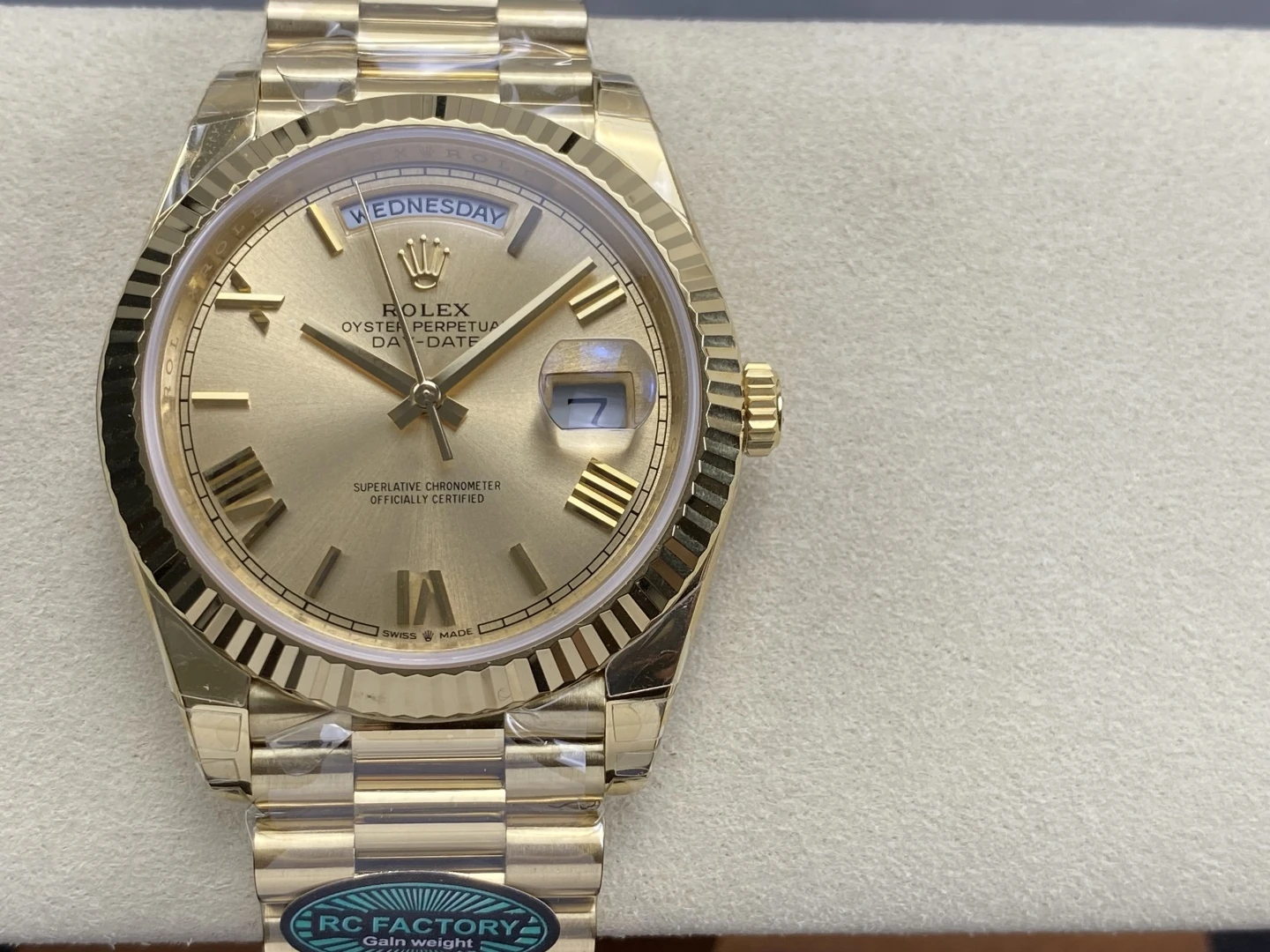 Rolex Day Date 40 YG 228238 RCF 1:1 Best Edition YG Roman Dial on President Bracelet VR3255 (211g)