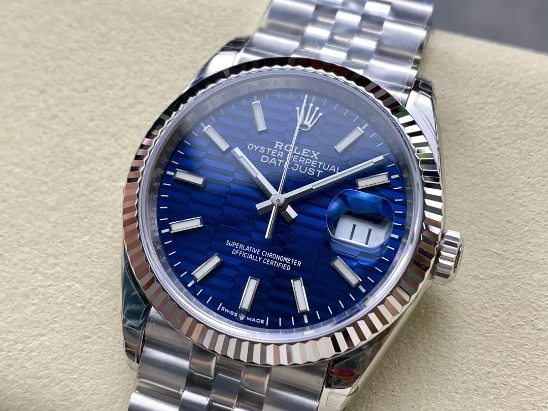 Rolex DateJust 36 SS 126234 VSF 1:1 Best Edition 904L Steel Blue Textured Dial on Jubilee Bracelet VS3235