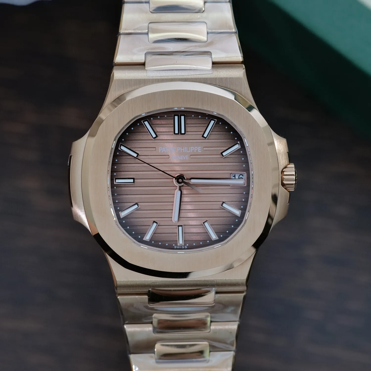 Patek Philippe Nautilus 5711/1R RG 3KF 1:1 Best Edition Brown Textured Dial on RG Bracelet A324 Super Clone V2