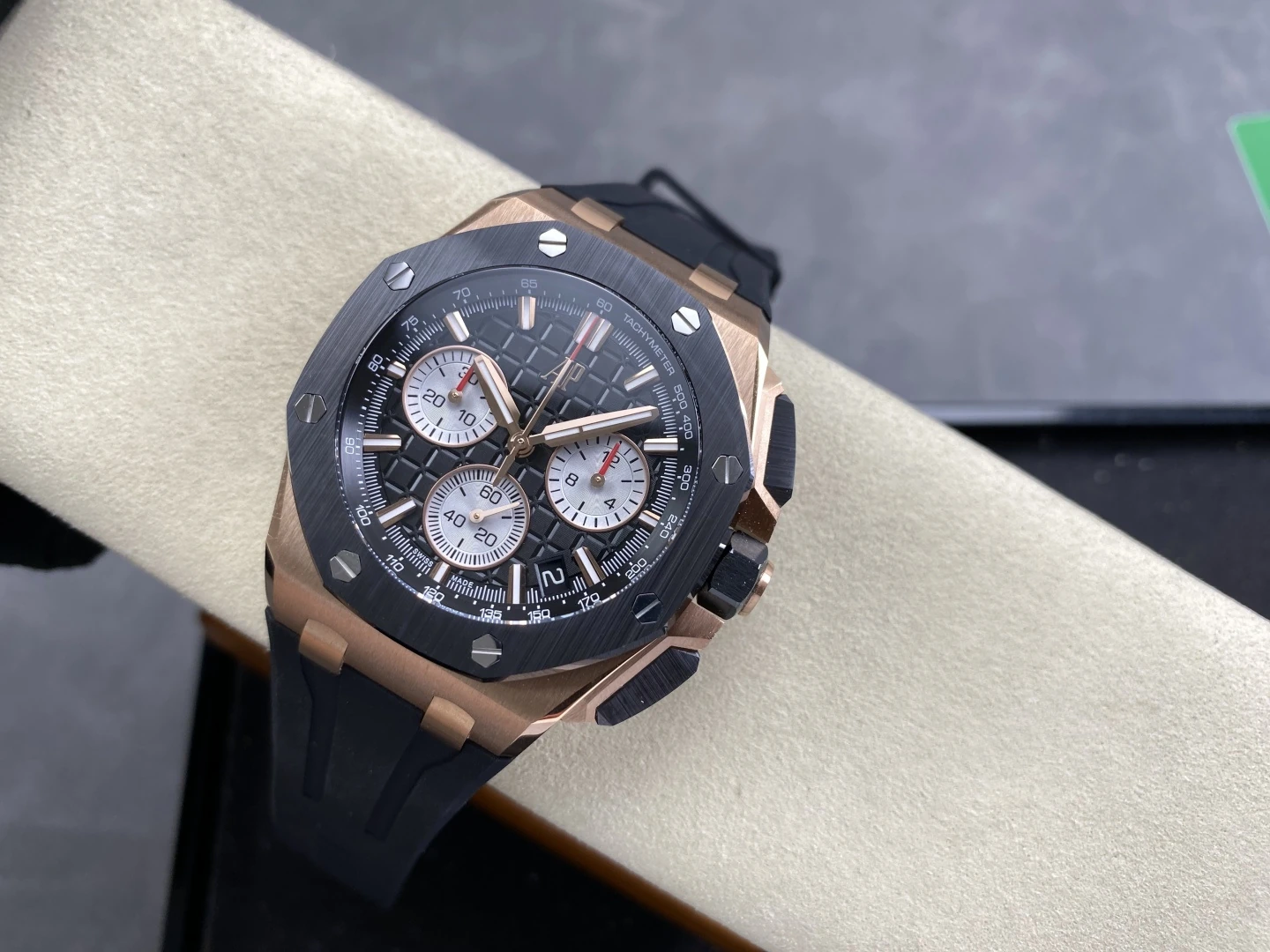 AP Royal Oak Offshore 43mm 26420ro RG DDF 1:1 Best Edition Black Dial on Black Rubber Super Clone 4401 (Weighted)