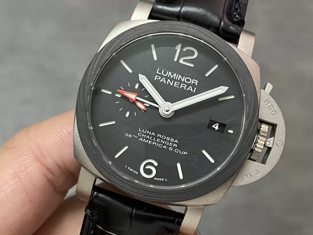 Panerai PAM1096 W Luminor GMT 42mm Titanium VSF 1:1 Best Edition Black Dial on Black Leather Strap P.9011 Super Clone