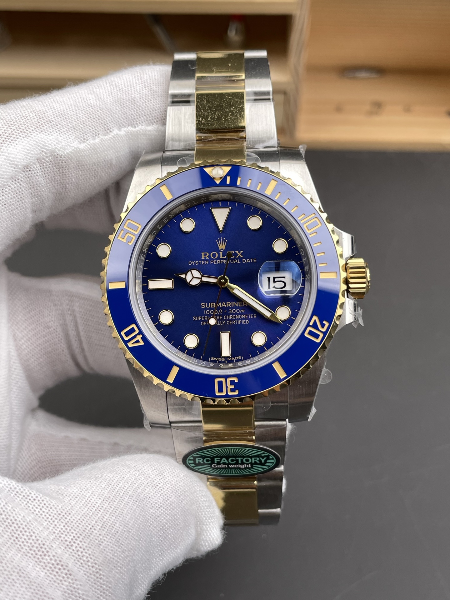 Rolex Submariner 41mm 126613 LB SS/YG Blue Ceramic RCF 1:1 Best Edition 904L SS Case and Bracelet VR3235 (Weighted)