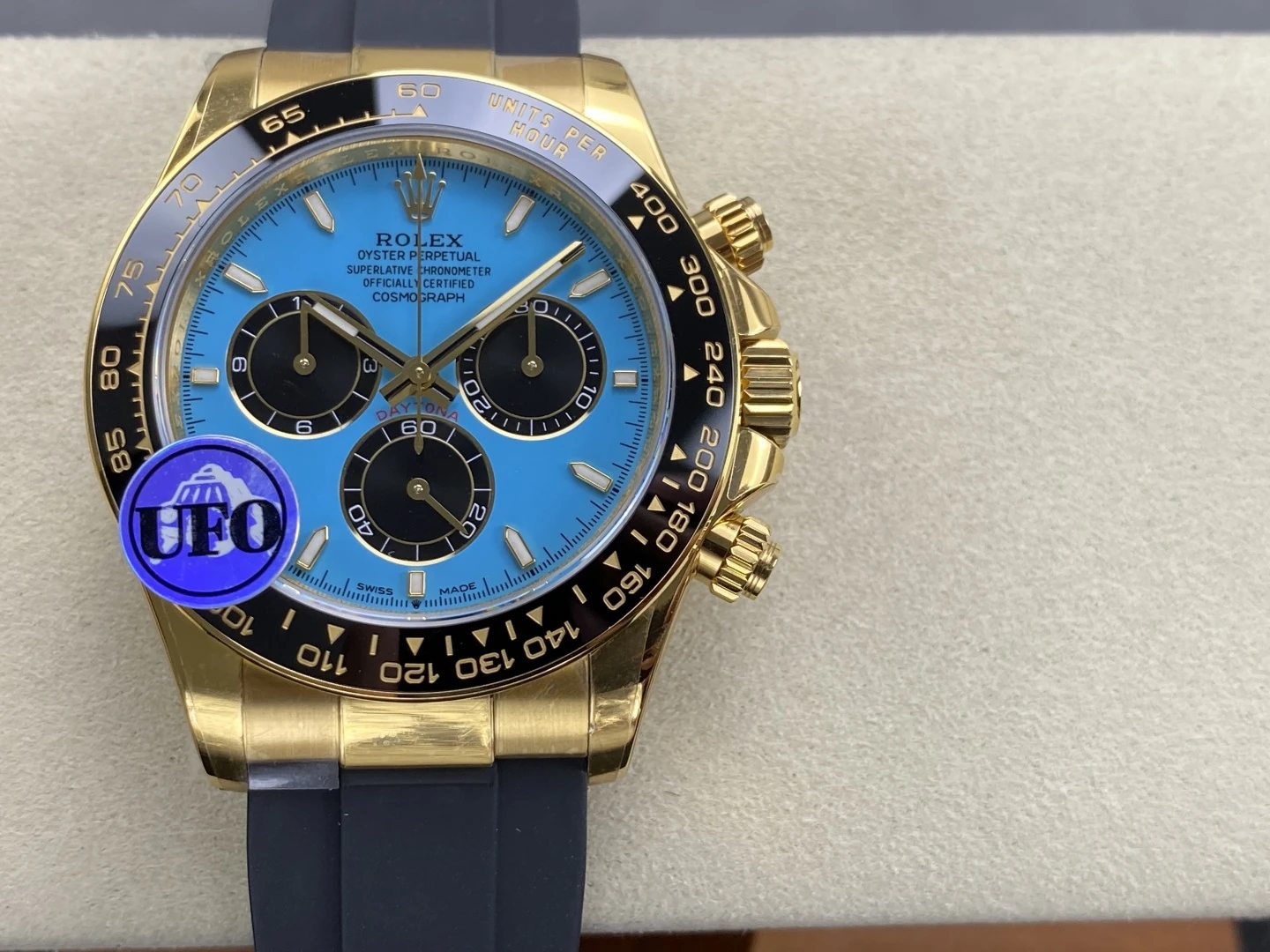 Rolex Daytona 126518 YG UFO 1:1 Best Edition Tiffany Stick Dial on Oysterflex Strap UF4131 (Free Sprung)