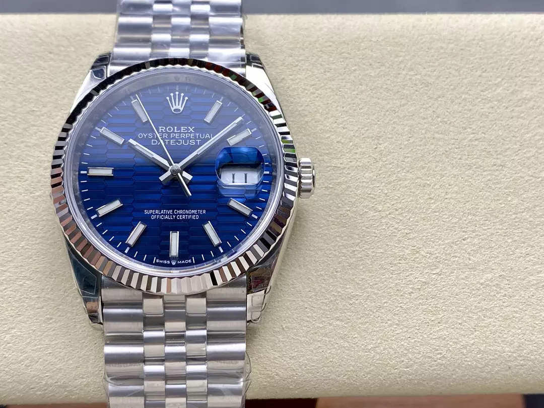 Rolex DateJust 36 SS 126234 VSF 1:1 Best Edition 904L Steel Blue Textured Dial on Jubilee Bracelet VS3235