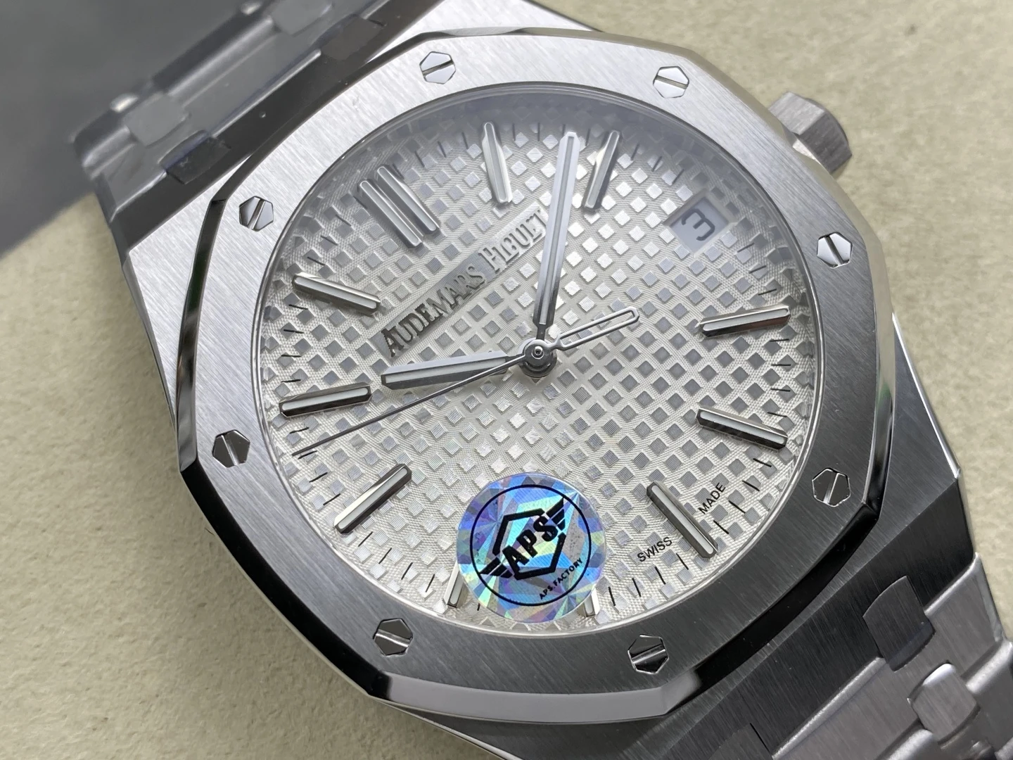 AP Royal Oak 41mm 15510ST SS APSF 1:1 Best Edition White Dial on SS Bracelet SA4302 Super Clone (Free Sprung)