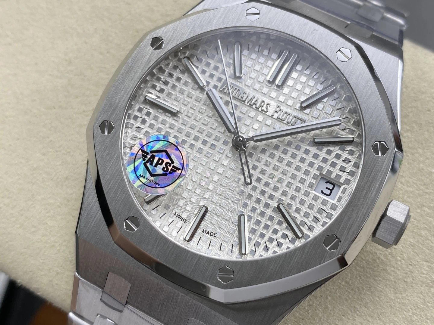 AP Royal Oak 41mm 15510ST SS APSF 1:1 Best Edition White Dial on SS Bracelet SA4302 Super Clone (Free Sprung)