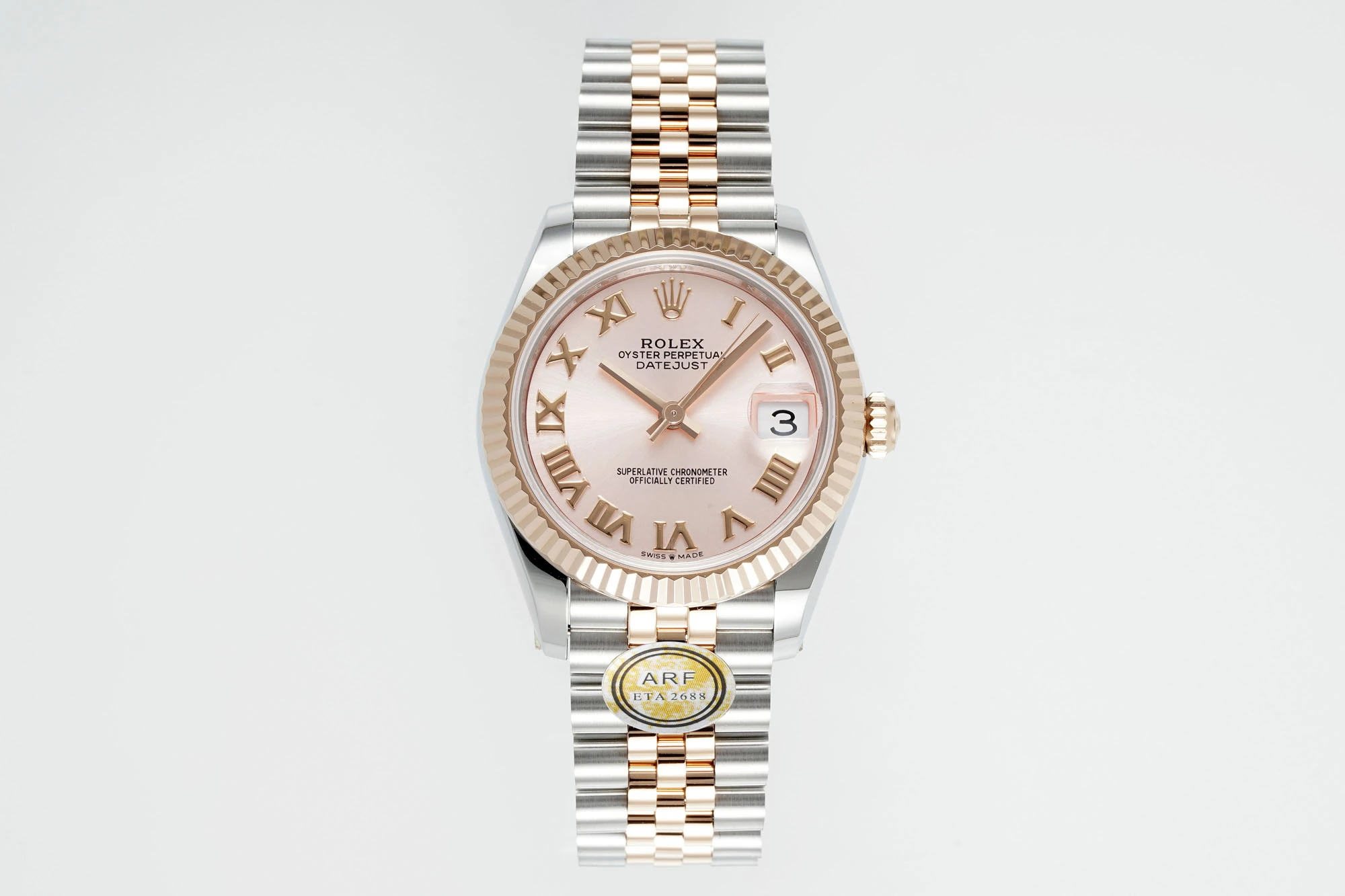 Rolex DateJust 31 278271 ARF 1:1 Best Edition 904L Steel Pink Roman Dial on SSRG Jubilee Bracelet