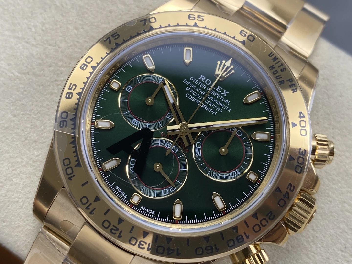 Rolex Daytona 116508-0013 VSF 1:1 Best Edition Green Dial on YG Bracelet DD4130 V3 (Weighted)