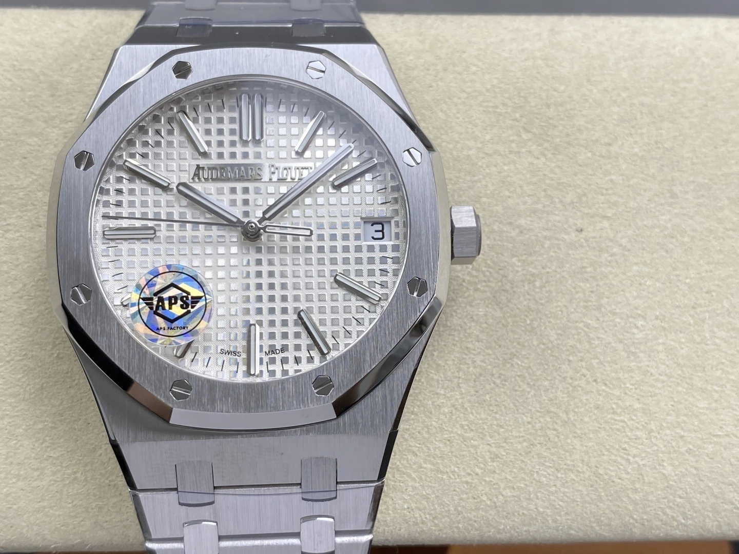 AP Royal Oak 41mm 15510ST SS APSF 1:1 Best Edition White Dial on SS Bracelet SA4302 Super Clone (Free Sprung)