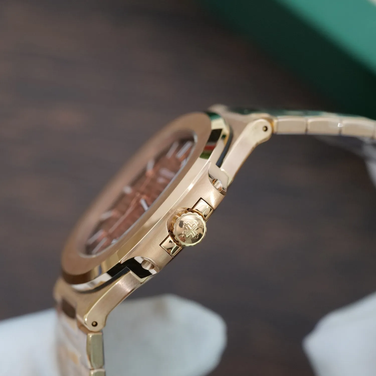 Patek Philippe Nautilus 5711/1R RG 3KF 1:1 Best Edition Brown Textured Dial on RG Bracelet A324 Super Clone V2