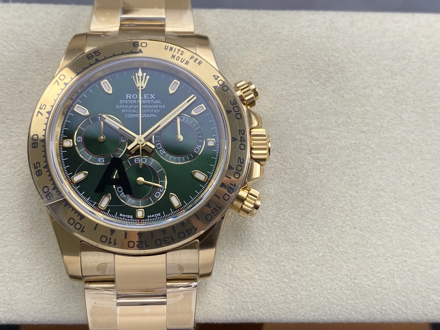 Rolex Daytona 116508-0013 VSF 1:1 Best Edition Green Dial on YG Bracelet DD4130 V3 (Weighted)