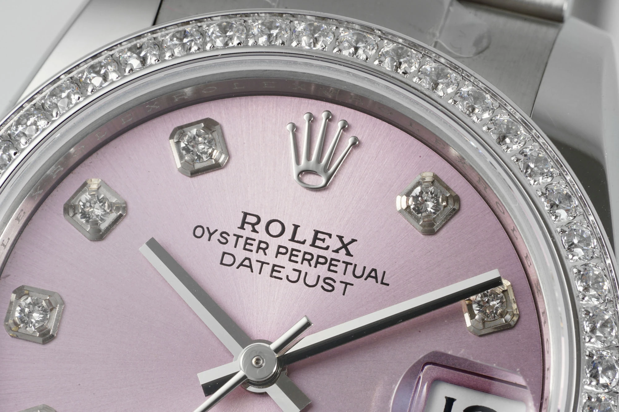 Rolex DateJust 31 278384 ARF 1:1 Best Edition 904L Steel Pink Diamond Dial Diamond bezel on SS Oyster Bracelet