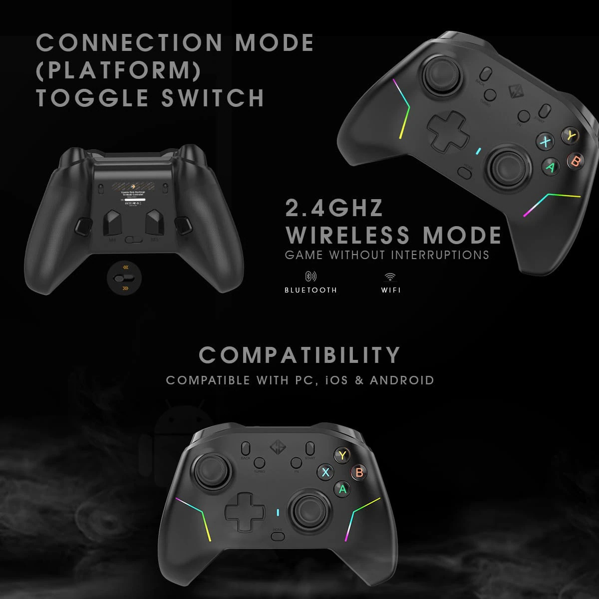 Cosmic Byte Starforge Tri-Mode Controller, Replaceable TMR Joysticks