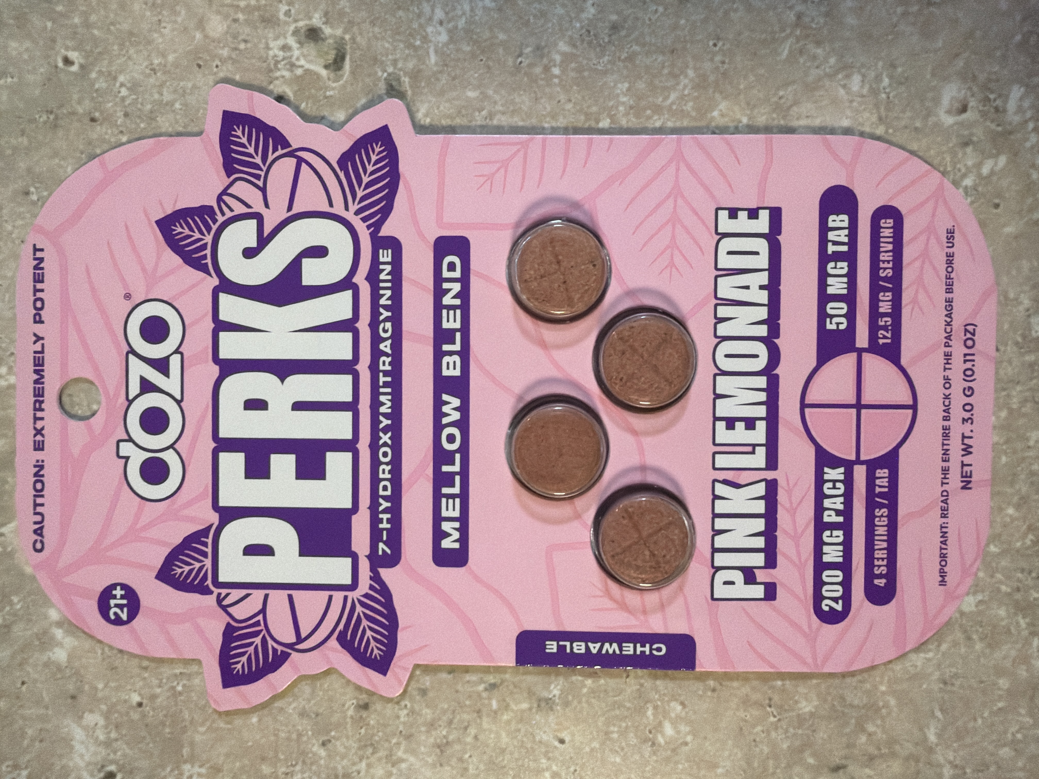 Dozo Perks Pink Lemonade Tablets 50mg 4ct
