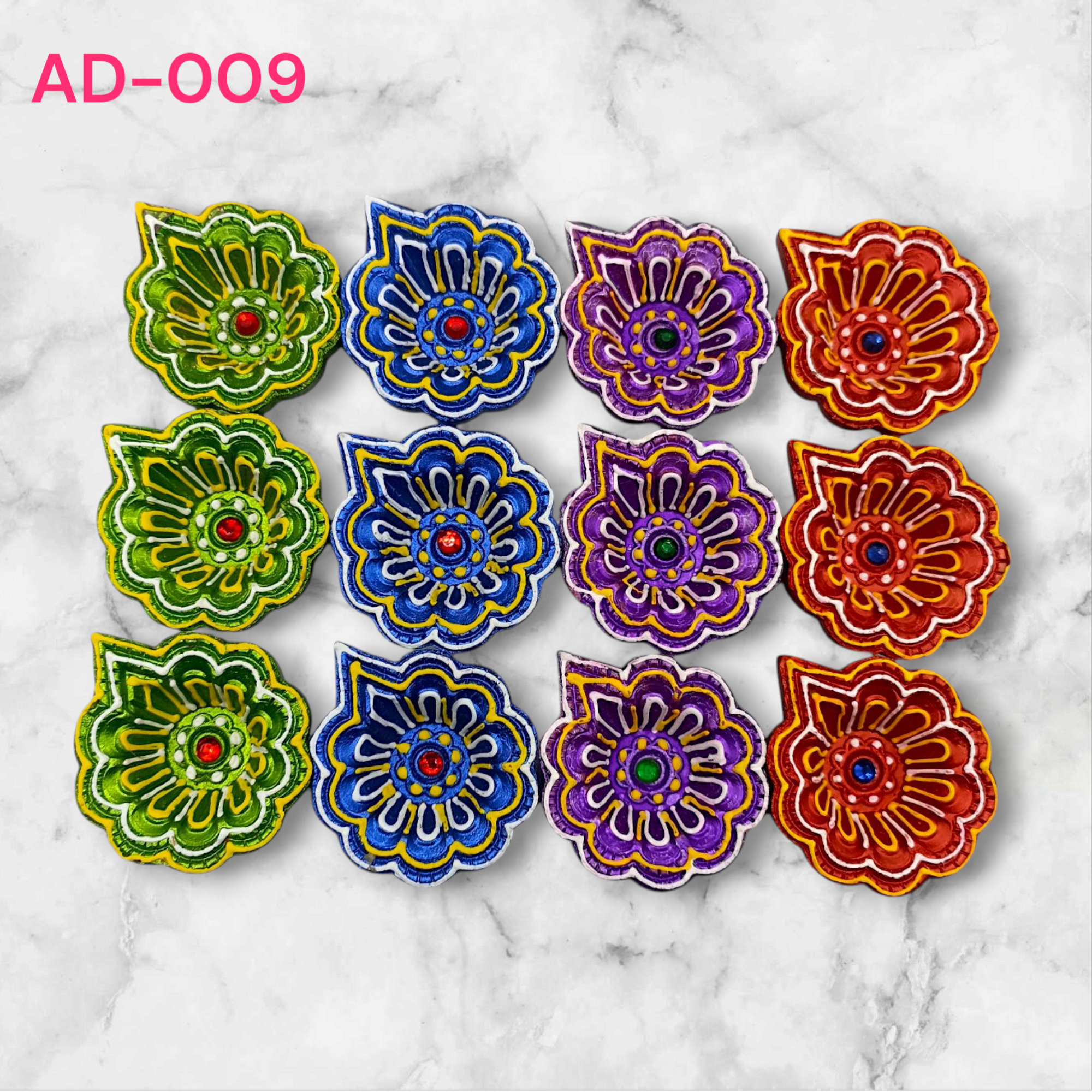 12 pcs 2 inch Decorative Clay Diyas Set