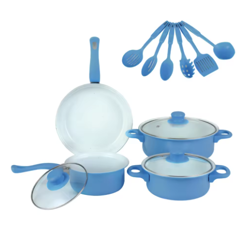 Blue Nonstick Cookware Set