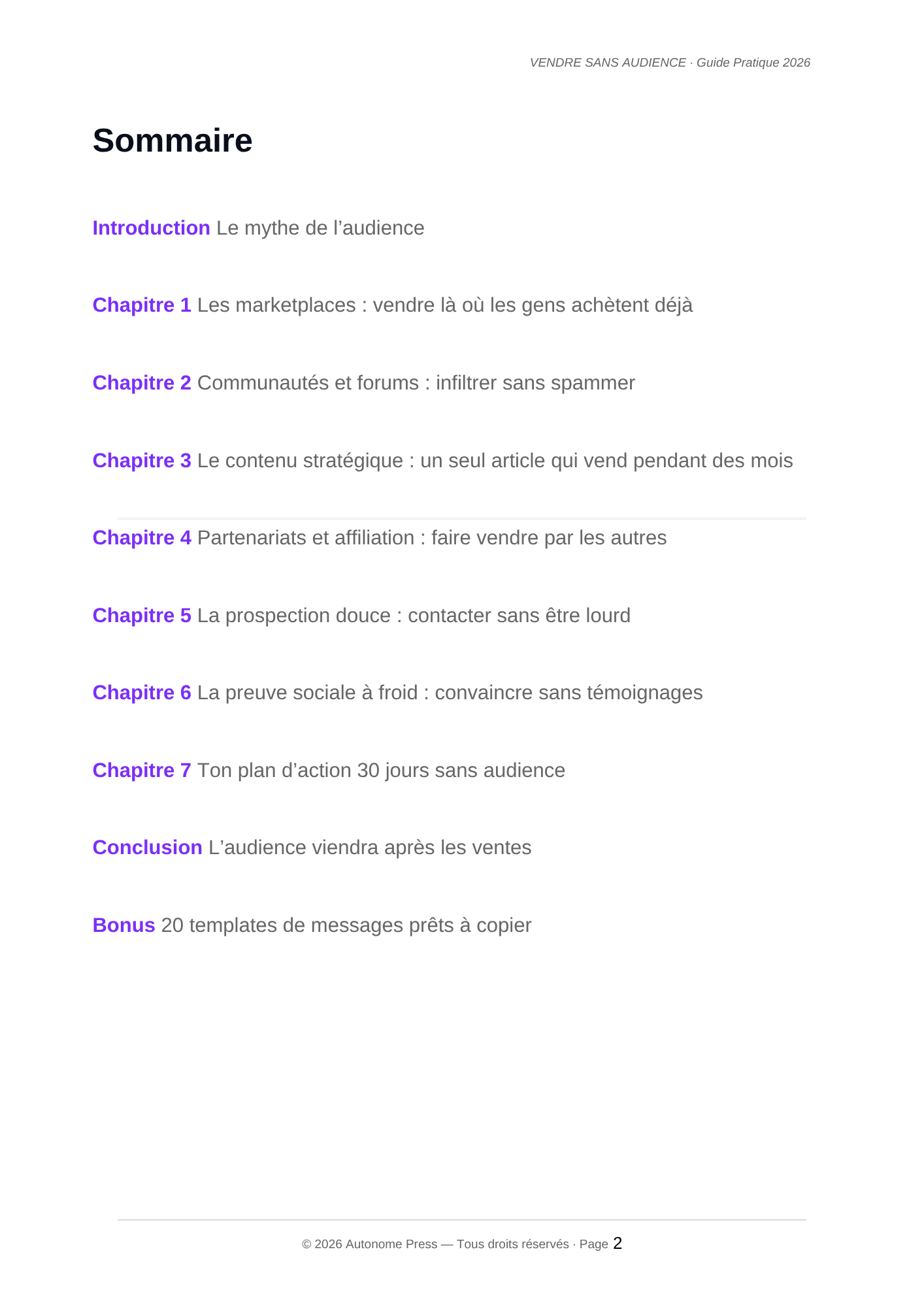 Comment Vendre Sans Audience ?