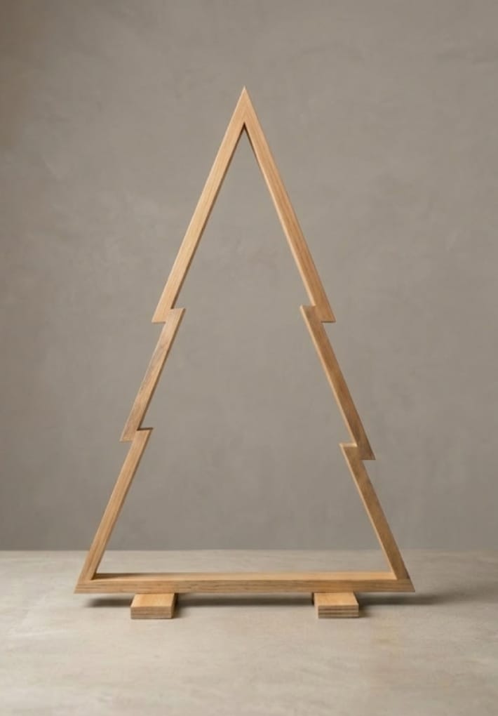 Árbol de Navidad Minimalista en Madera Sólida 