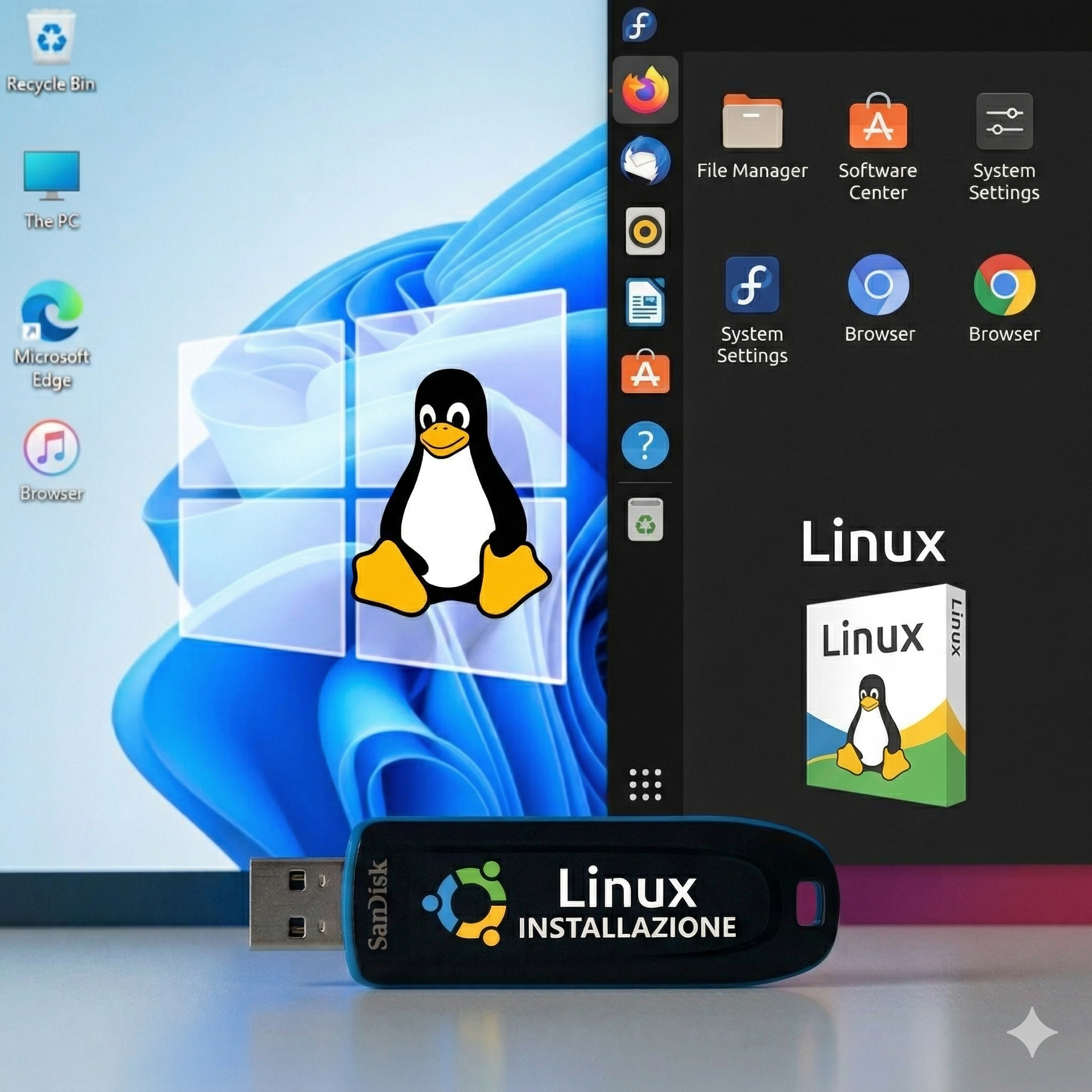 Supporto USB Bootable – Linux (Ubuntu, Kubuntu, Fedora)