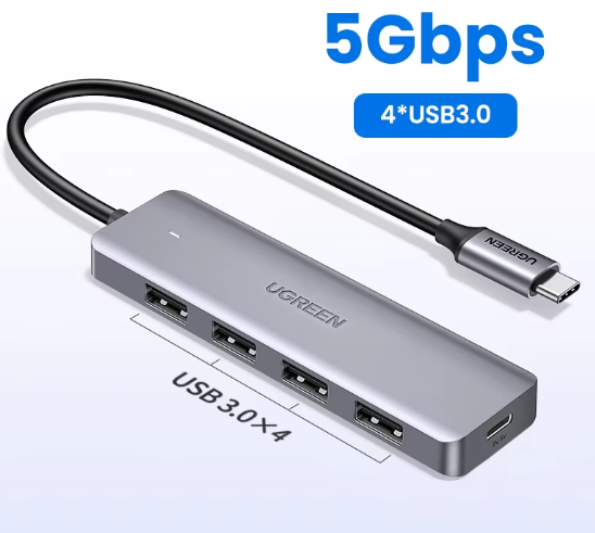 Hub USB-C para 4 Portas USB 3.0