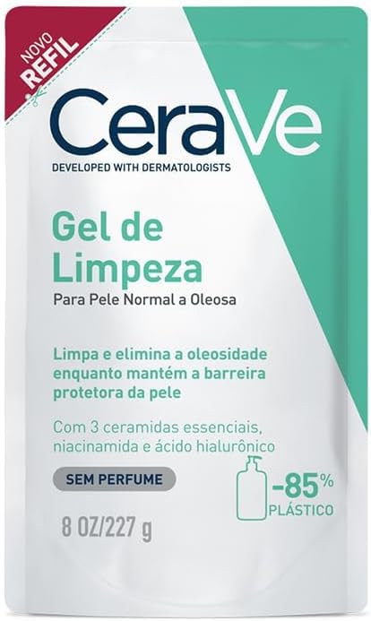 CeraVe, Gel de Limpeza Facial para pele oleosa, com Ácido Hialurônico e Niacinamida