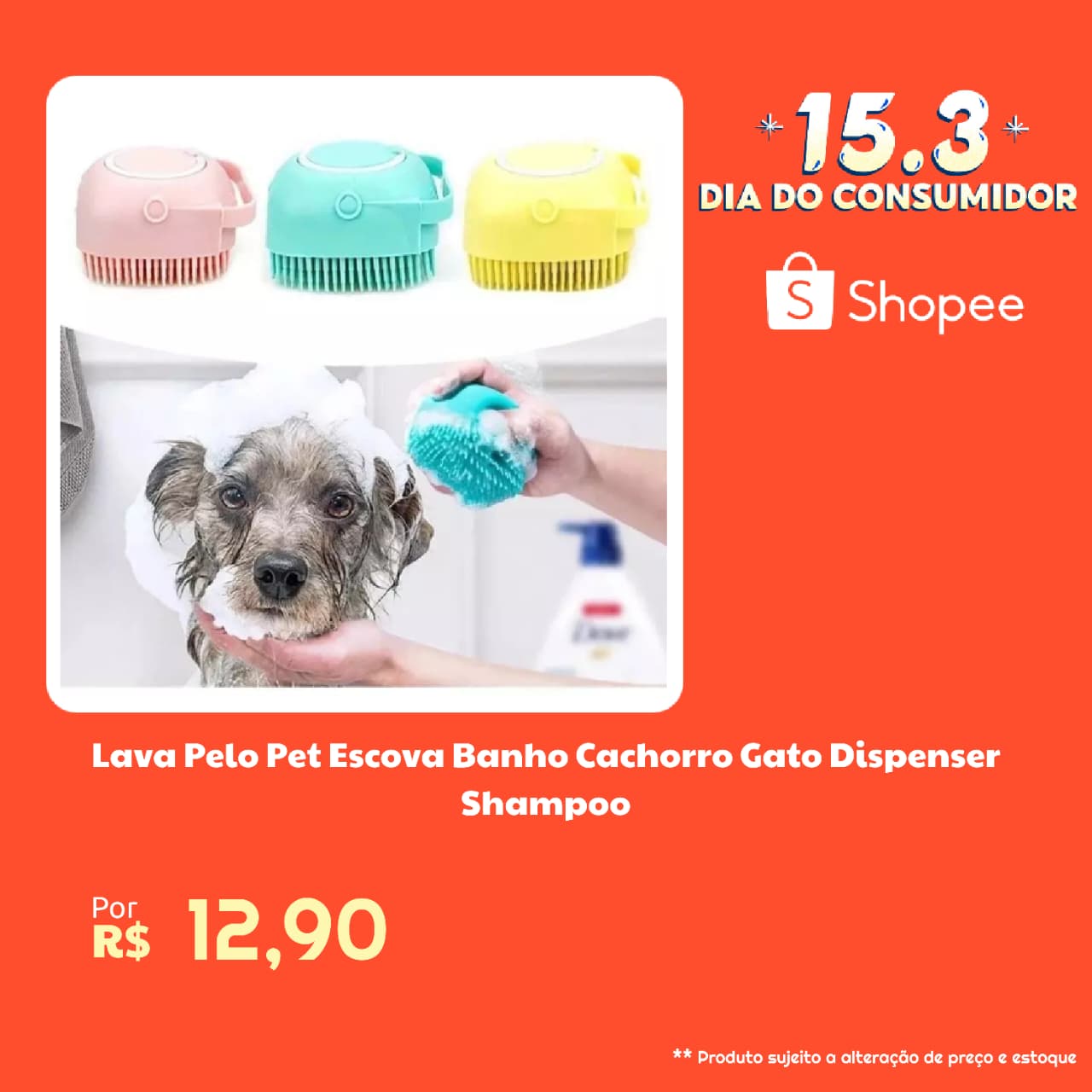 Escova Lava Pelo Pet