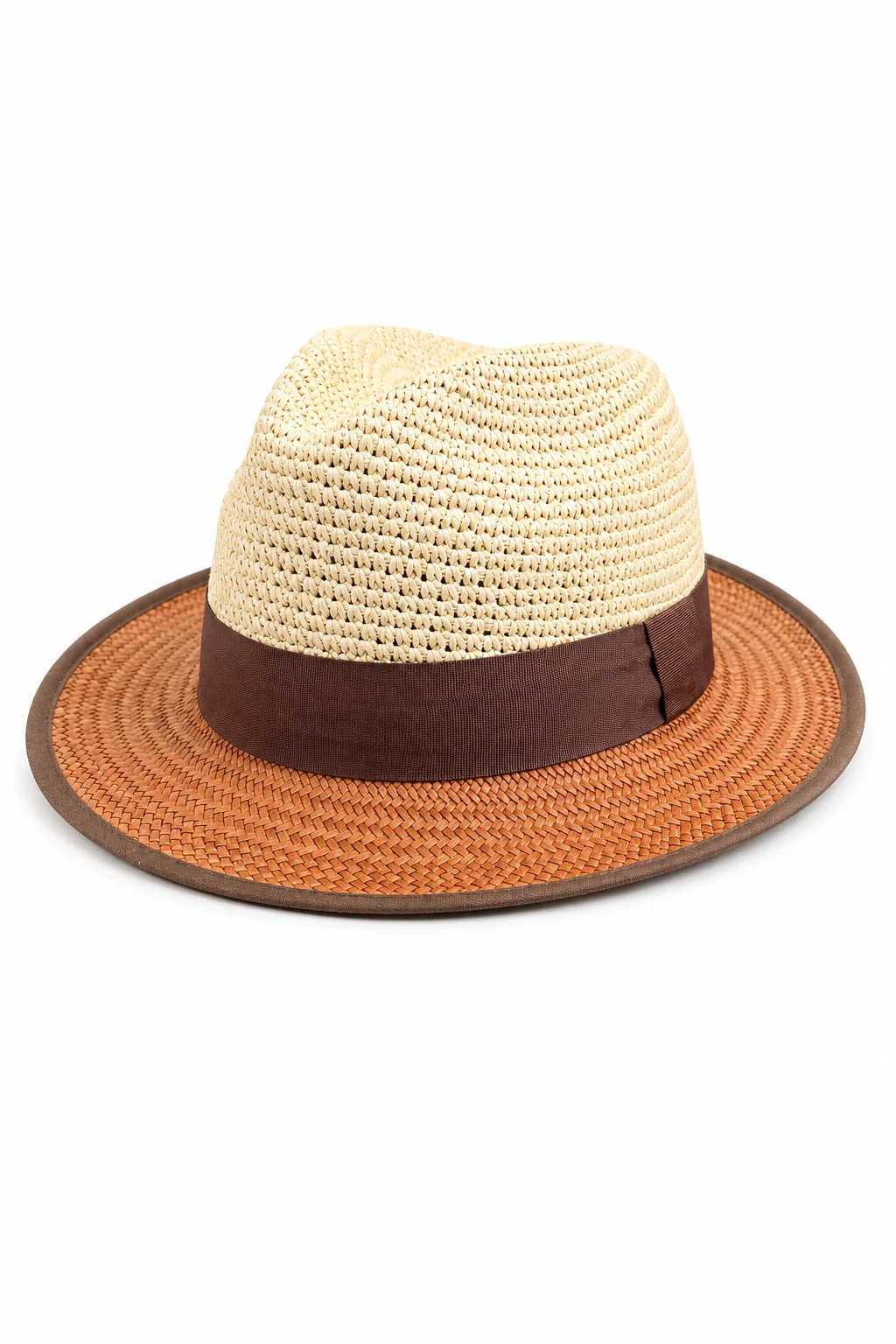 Chapeau Panama Bicolore – Crochet & Llano (Pièce Unique)