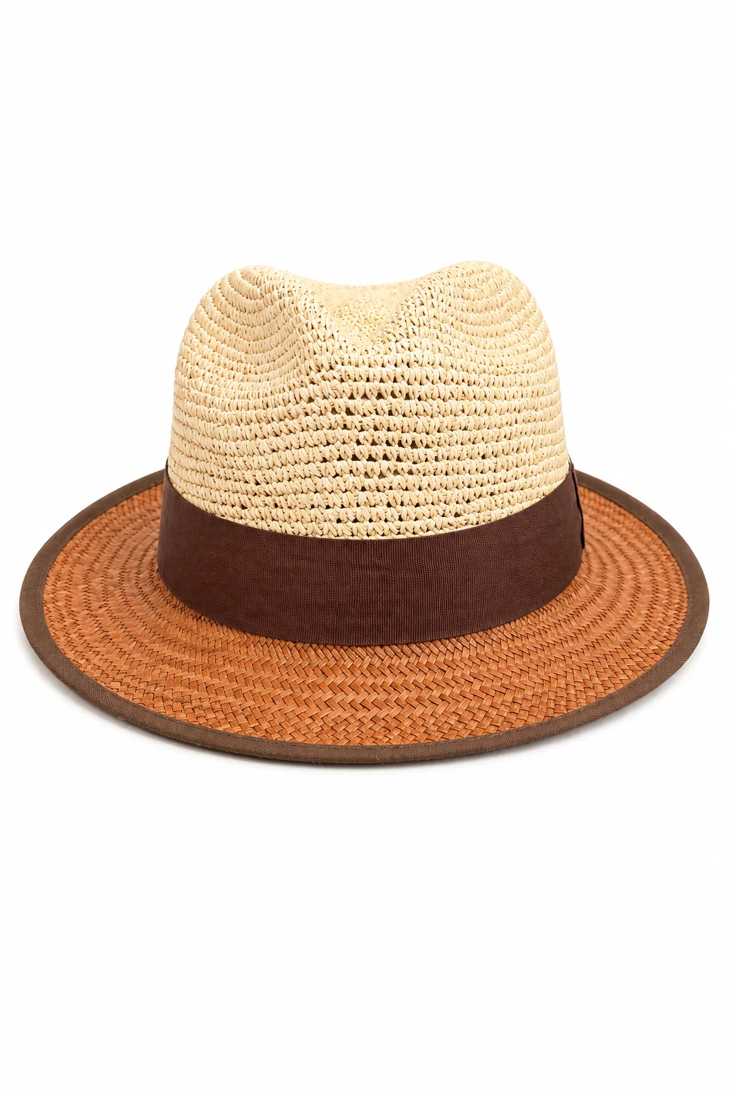Chapeau Panama Bicolore – Crochet & Llano (Pièce Unique)
