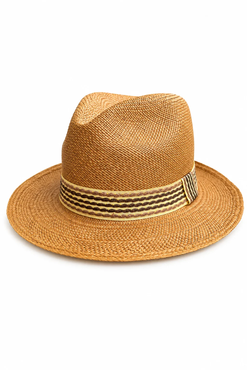 Chapeau Panama Fedora – Brun Vintage (Pièce Unique)