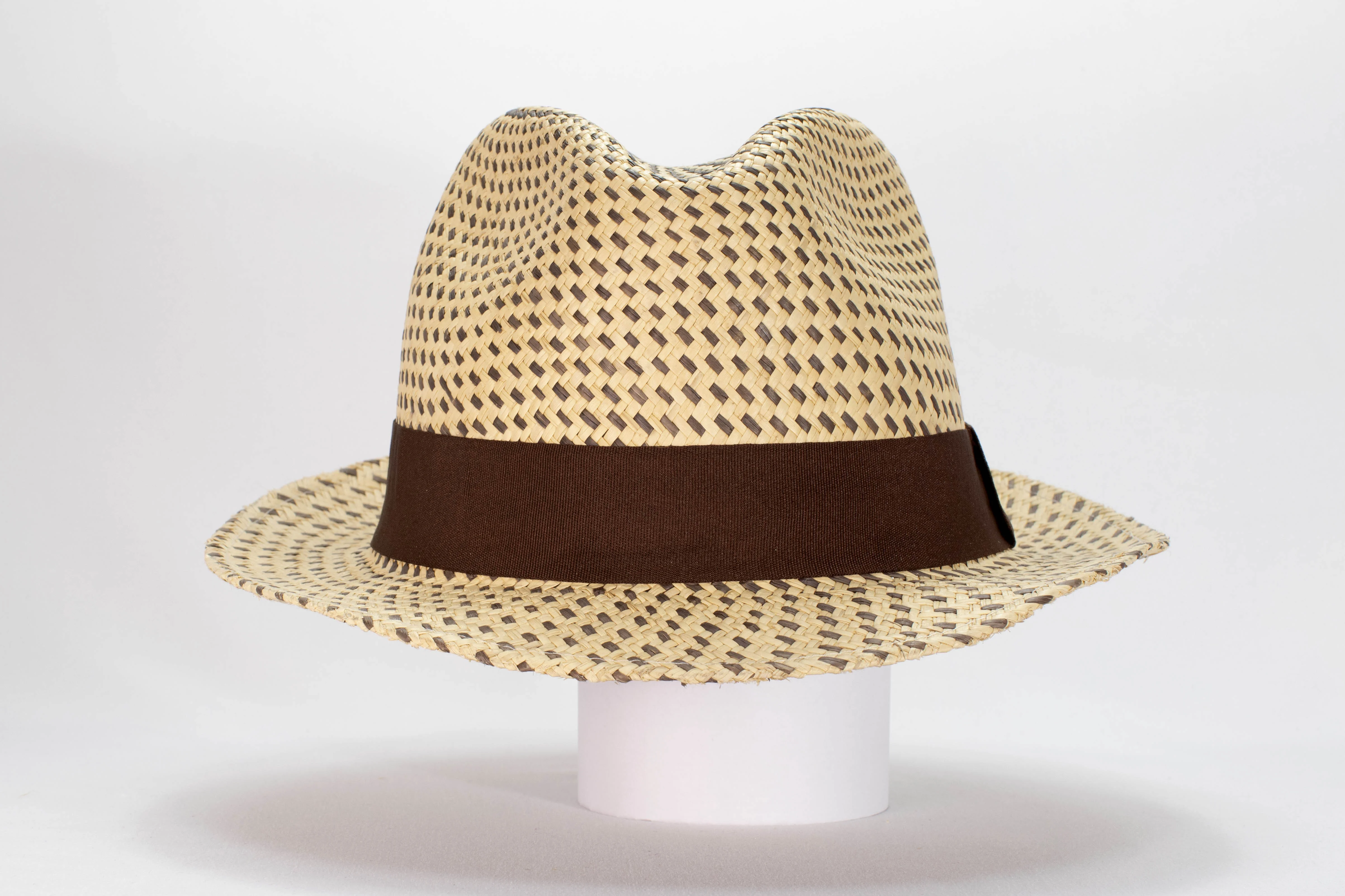 Chapeau Panama Fedora – Tissage Bicolore & Bord Court