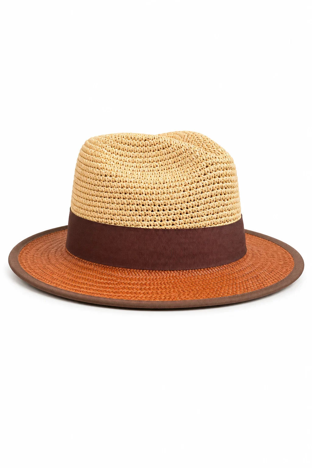 Chapeau Panama Bicolore – Crochet & Llano (Pièce Unique)
