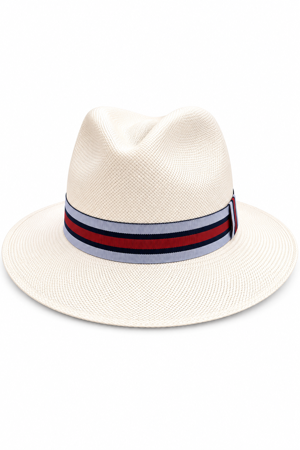 Chapeau Panama Fedora blanc – Ruban Tricolore Original