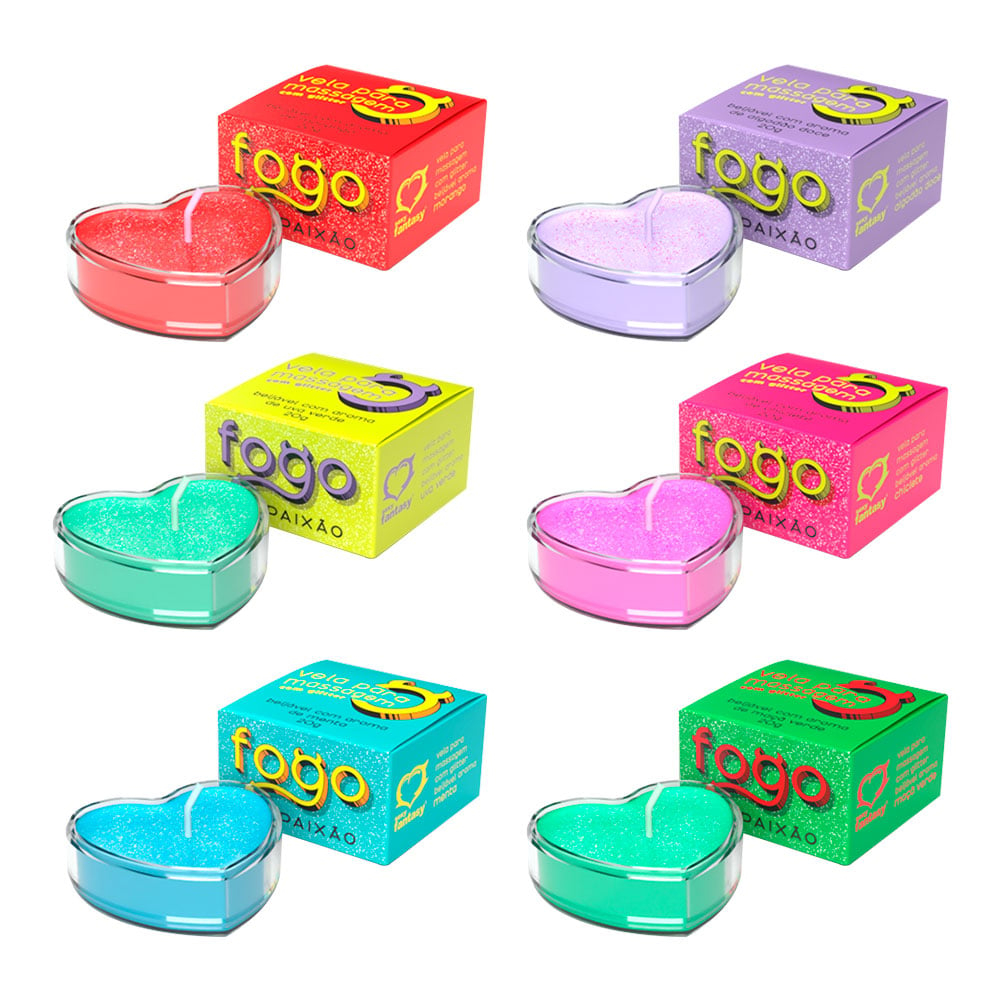 Vela Fogo Da Paixão Com Glitter 20G
