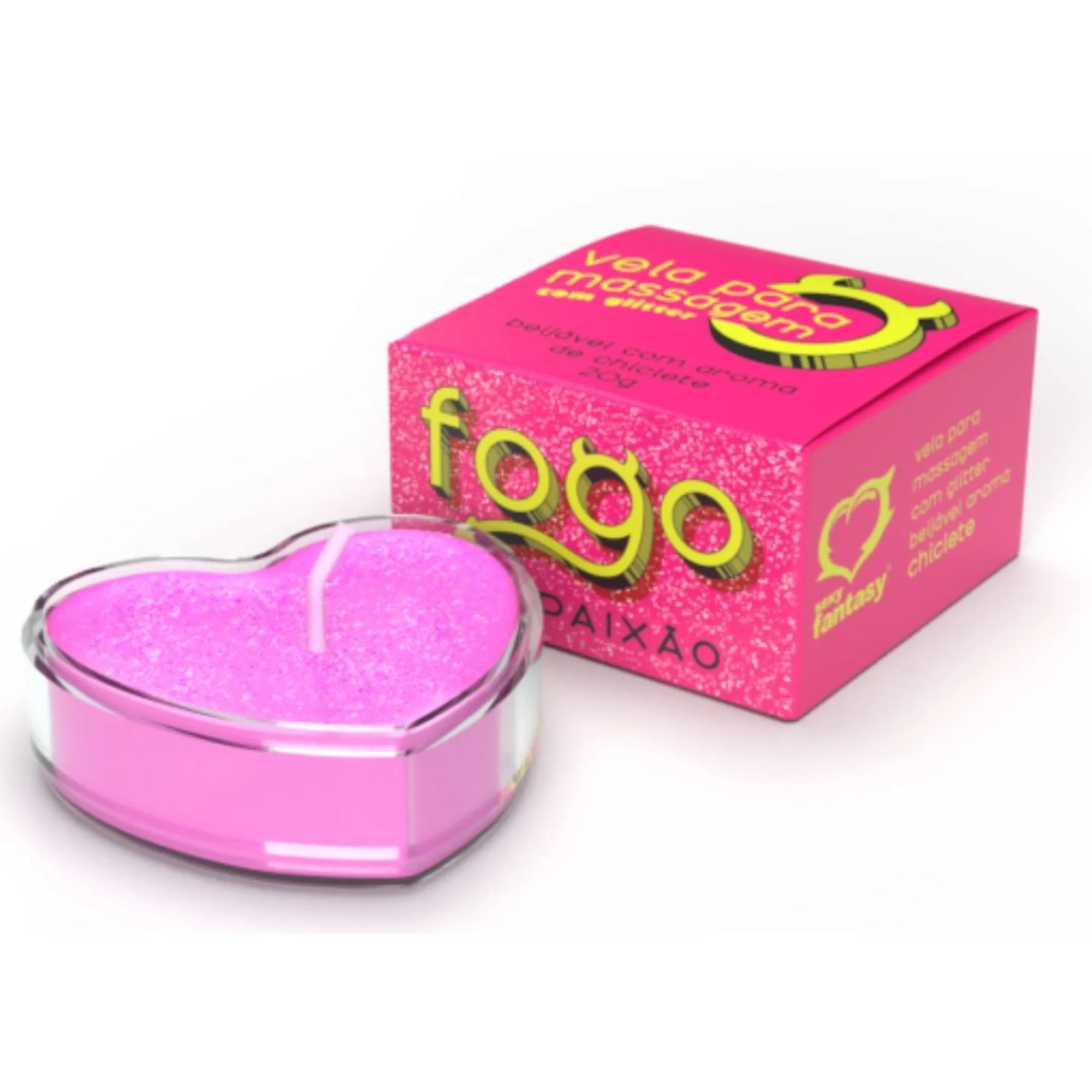 Vela Fogo Da Paixão Com Glitter 20G