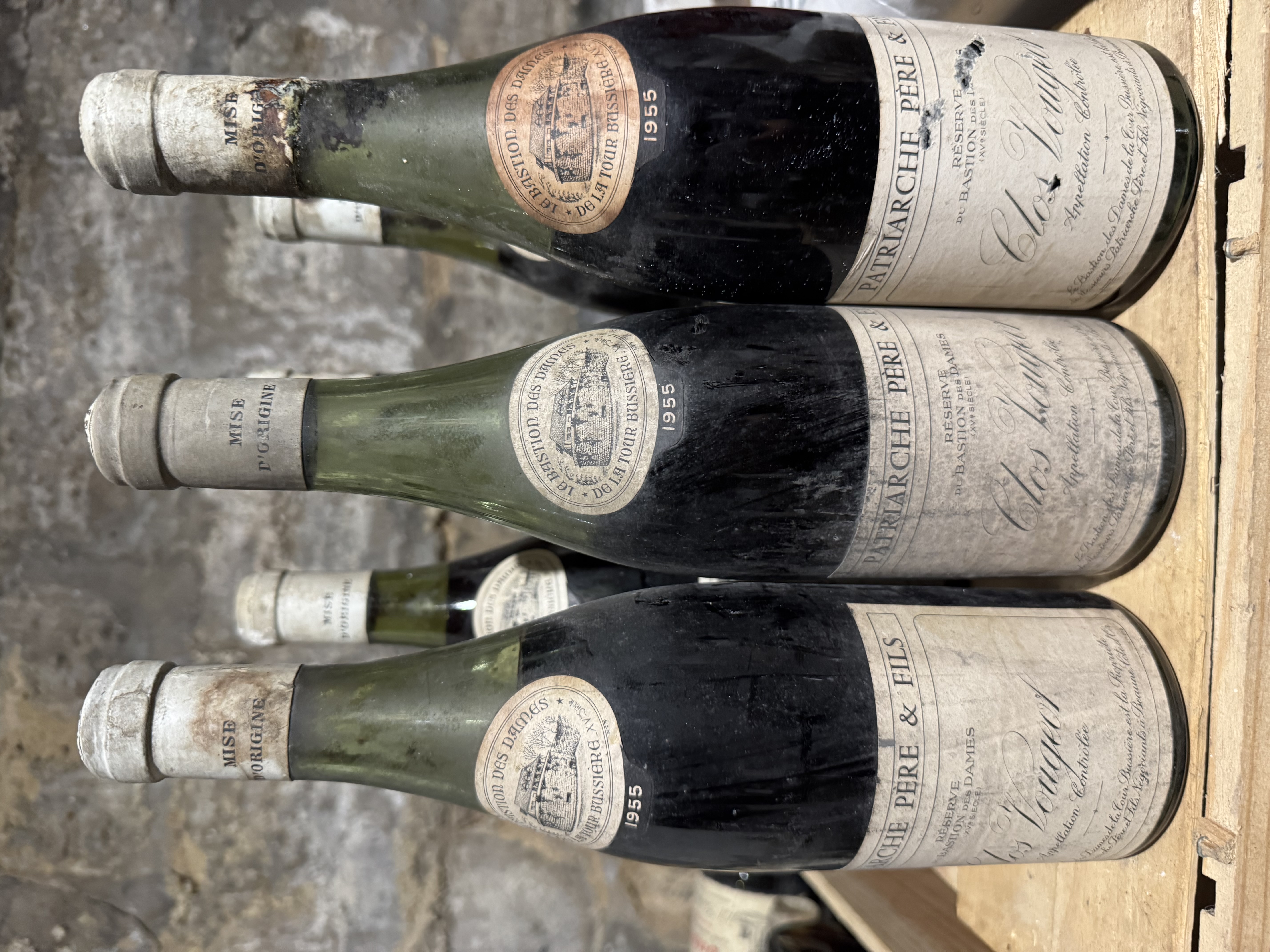 1955 Vintage Burgundy Wine Bottles